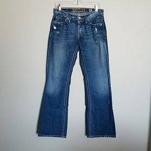 BKE Fulton distressed bootcut mens jeans